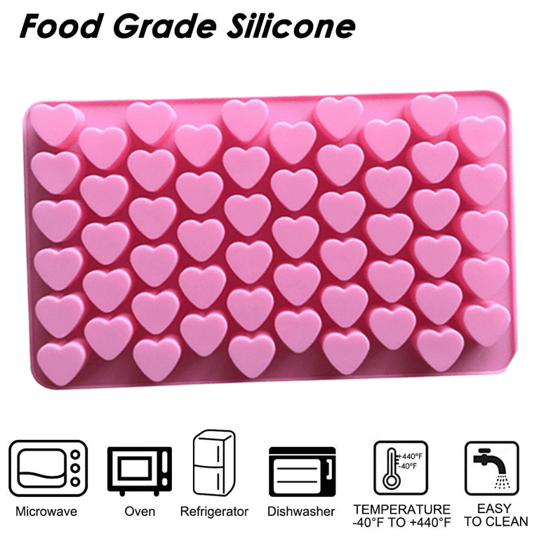 yuntop 2 Pack Silicone Mini Heart Molds with 2 Droppers Ice Cube Heart Molds Gummy Heart Molds Mini Heart Shape Mold for Baking Silicone Molds for Candy