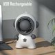 thumbnail image 3 of Mini Ventilador Portátil De Astronauta De Refrigeración Recargable Por USB De Velocidad Ajustable, Ventilador De Escritorio Pequeño Y Silencioso Con Cuchillas Ocultas, Para, 3 of 7