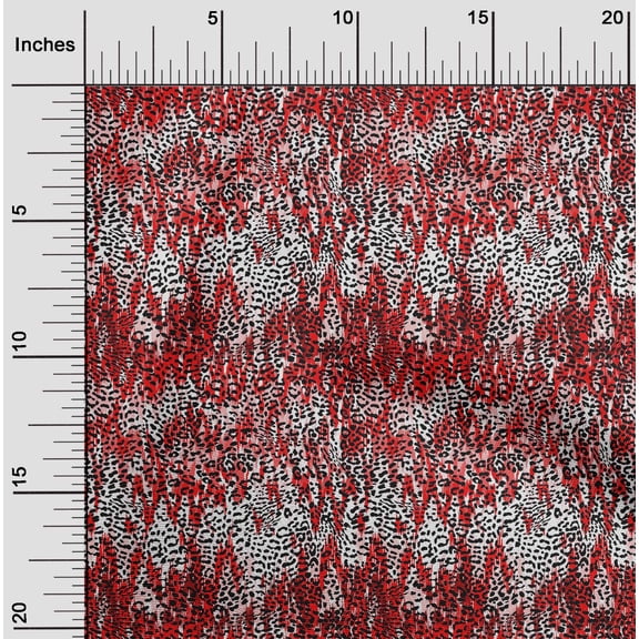 oneOone Georgette Viscose Red Fabric Animal Skin Quilting Supplies Print Sewing Fabric By The Yard 42 Inch Wide-XVZ