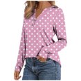 thumbnail image 6 of Besolor Women's Long Sleeve Shirts Trendy Polka Dots V Neck Button Tunic Tops Going out Dressy Blouses, 6 of 8