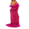 thumbnail image 2 of Peignoir à Manches Longues en Plumes pour Femmes Lingerie Transparente Kimono Robe de Mariée, 2 of 6
