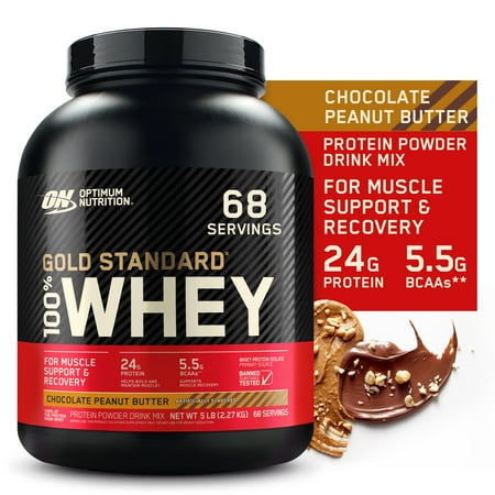 Optimum Nutrition, Gold Standard 100% Whey Protein Powder, Chocolate Peanut Butter, 5 lb, 68 Servings