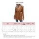 thumbnail image 5 of Camisetas de manga larga con cuello en V de Color puro para mujer, camiseta informal holgada elegante a la moda con dobladillo con volantes para citas, 5 of 6