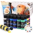 thumbnail image 1 of 24 Colores Pinturas Acrilicas, Kit Pintura Acrilica, Pintura Acrilica Profesional, Juego de Pinturas Acrilicas 59ml, 24 Colores (59ml) + 10 Pinceles y 5 Hojas de Papel, Ideal para Arte en Vidrio, Tela, 1 of 8
