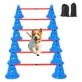 thumbnail image 1 of Ourlova Dog Agile Hurdle Cone Set - Dog Training Agile Equipment with Height Adjustable Crossbar for Beginners Advanced - Dog Obstacle Courses with 12 Cones 6 Agile Rods Carry Bag, 1 of 6