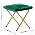 thumbnail image 6 of Emma + Oliver Oversize Faux Fur Folding Saucer Moon Chair with Ottoman for Dorm and Bedroom, Emerald Faux Fur/Soft Gold Frame, 6 of 12