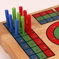 thumbnail image 4 of HLONK 1 Set Cribbage Board Table Game Solid Wood Party Board Game Board Cribbage Cards Board, 4 of 6