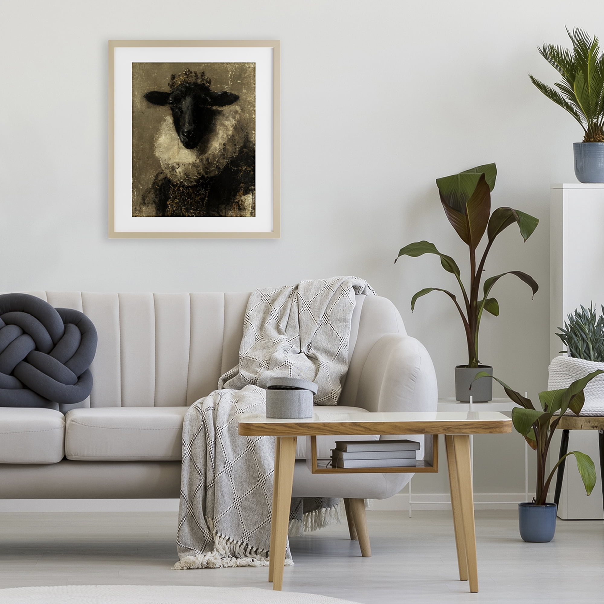 Stupell Industries Noble Ram Portrait Birch Framed Print Under Glass, design by Svetlana Aleynikova