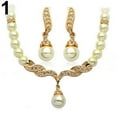 thumbnail image 7 of Kripyery Bridal Women Necklace Faux Pearl Rhinestone Charms Wedding Earrings Jewelry Set, 7 of 7