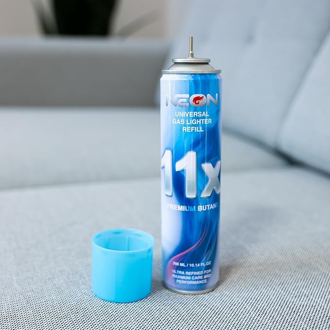 Neon 11x Ultra Refined Butane Fuel Lighter Refill Gas 10.4oz Blue
