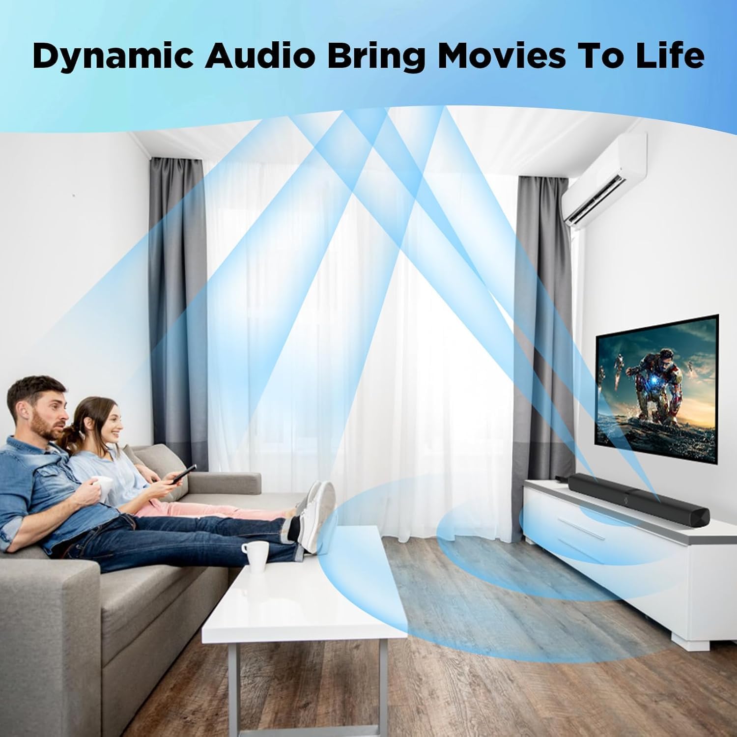 COWIN 2-in-1 Detachable Soundbar for TV, 80W Bluetooth photo 8