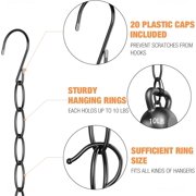 Asunby Metal Chain Hangers 10-Pack, Black – 7-Loop Retractable Closet Organizer
