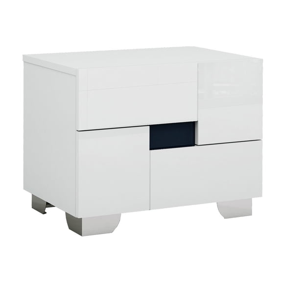 18" Superb White High Gloss Nightstand
