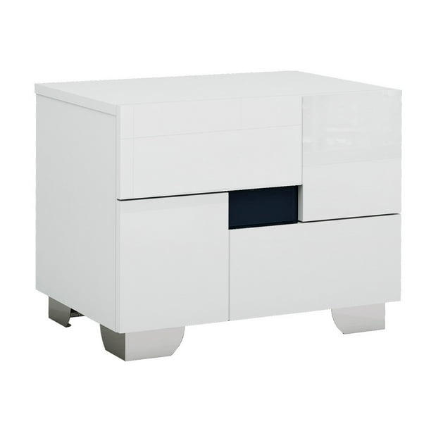 18" Superb White High Gloss Nightstand