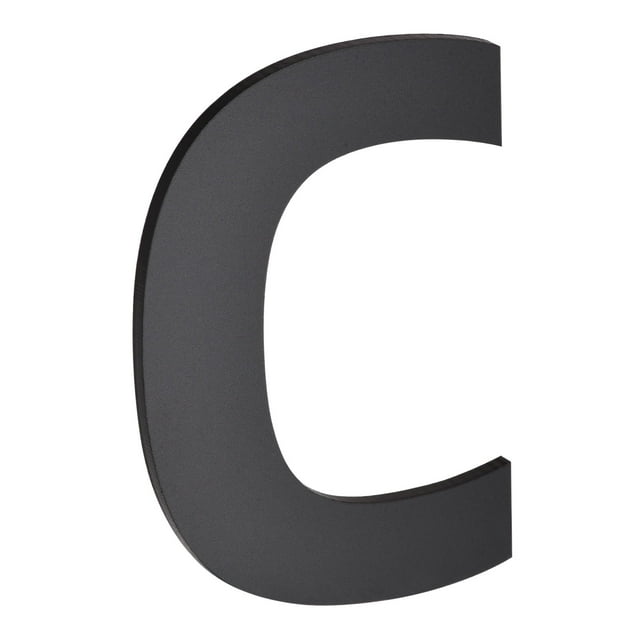 Unique Bargains 2.48 Inch 3D Self-Adhesive House Letter C for Hotel Mailbox Address, Matte Black