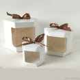 thumbnail image 4 of 20/30/50pcs Hexagonal Candy Box with PVC Opened Window White Cardboard Kraft Paper Gift Packaging Wrapped Ribbon Cake Box (Kraft Paper,20pcs,10*10cm), 4 of 6
