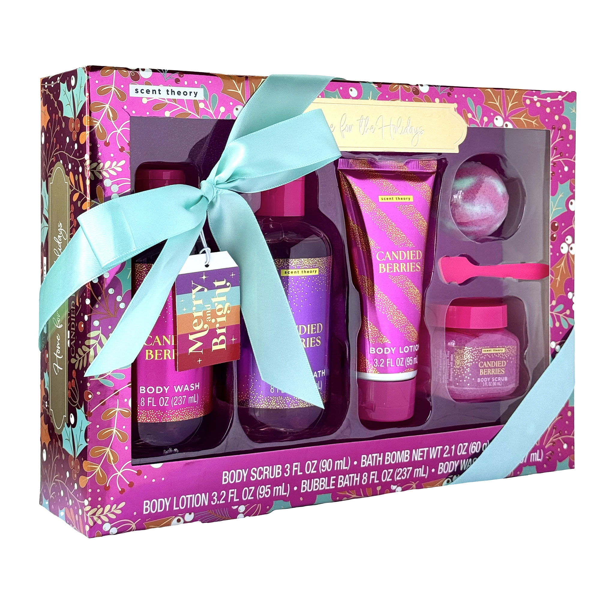 Scent Theory Candied Berries Holiday Bath Gift Set, 5 Piece