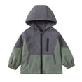 thumbnail image 2 of Cethrio Boys Hooded Jackets, Lightweight Casual Outdoor Long Sleeve Kids Windbreaker Army Green Size 10-12, 2 of 7