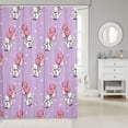 thumbnail image 2 of Manfei Cartoon Pug Shower Curtain 72Wx72L, Love Heart Balloon Bathroom Curtain, Purple, 2 of 5