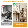thumbnail image 2 of NiamVelo 7 Tier Tree Bookshelf, Floor Standing Bookcase with Storage Cabinet, Tall Narrow Bookshelves Organizer for Bedroom/Living Room/Home Office/Corner, Rustic Brown, 2 of 8
