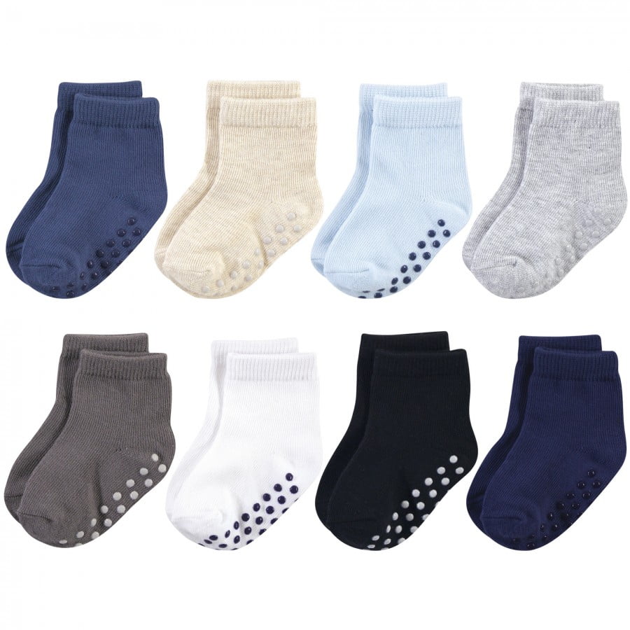 Touched by Nature Baby Organic Cotton Socks with Non-Skid Gripper for Fall Resistance 