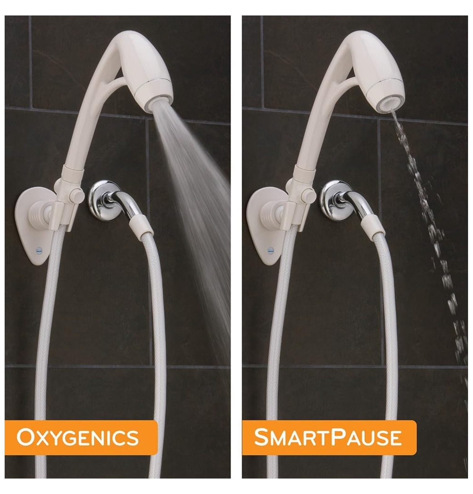 RV Handheld Shower Head - White, 60 Inch Hose - Portable Shower Kit for Camping, Marine, Boat - Adjustable Spray Settings, Non-Clogging