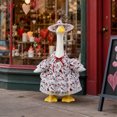 thumbnail image 5 of Porch Goose Outfits for 19-23 Inch Statue Heart and Arrow Print Dress with Matching Lace Hat Valentine's Day Outdoor Front Porch Patio Garden Yard Decor, 5 of 9