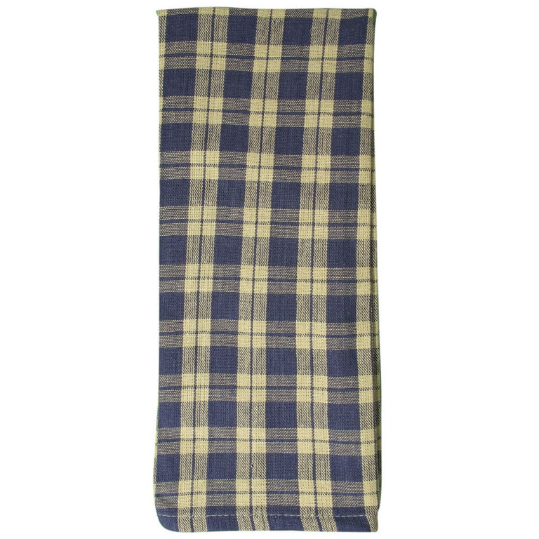Farmhouse Kitchen Towels Antique Burgundy & Natural Tan, Striped Buffalo Checked Plaid Dish Towels, 3 Kitchen Towels