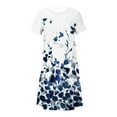 thumbnail image 4 of JINMGG Summer Dresses 2023, Dresses for Women 2023 Women's Summer Bohemian Print Short Sleeve Beach Dress Knee Length Dress Blue S, 4 of 5