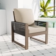 thumbnail image 3 of COOS BAY Outdoor Patio Furniture, Cedar Patio Club Chair, Modern Solid Wood Chair Conversation Single Armchair with Cushion, Outdoor Sofa Set for Garden, Backyard, Beige, 3 of 10
