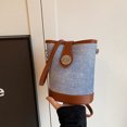 thumbnail image 4 of Bolso de cubo informal sencillo para mujer 2025, versión coreana de la nueva tendencia, bolso de hombro con costuras de mezclilla, bolso de mujer de moda de nicho, 4 of 5