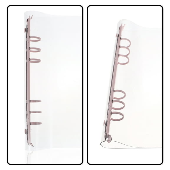 KONTONTY Binder Notebook Mini Binder Loose-leaf Book Portable Binder 23.5x17.5x1.5cm Pink