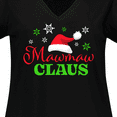 thumbnail image 4 of Inktastic Mawmaw Claus with Christmas Santa Hat and Snowflakes Women's Plus Size V-Neck T-Shirt, 4 of 5