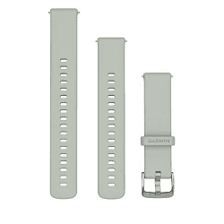 Garmin Quick Release 18mm, Silicone Band, Sage Gray with Silver Hardware