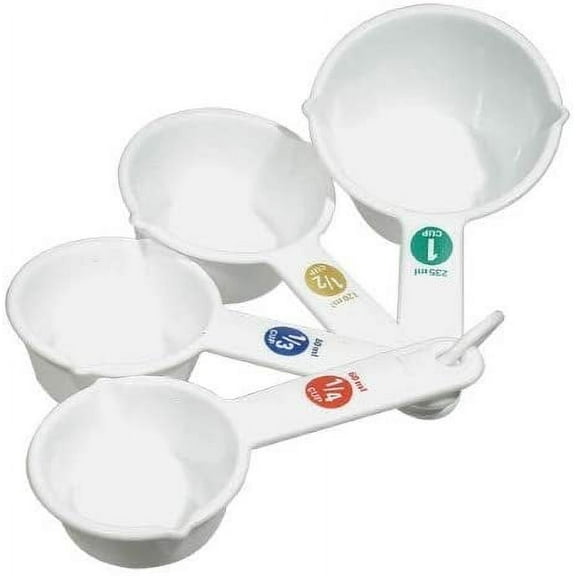 GoodCook Measuring Cups Set - BPA-Free Plastic, Everyday Use - 4 Piece, White