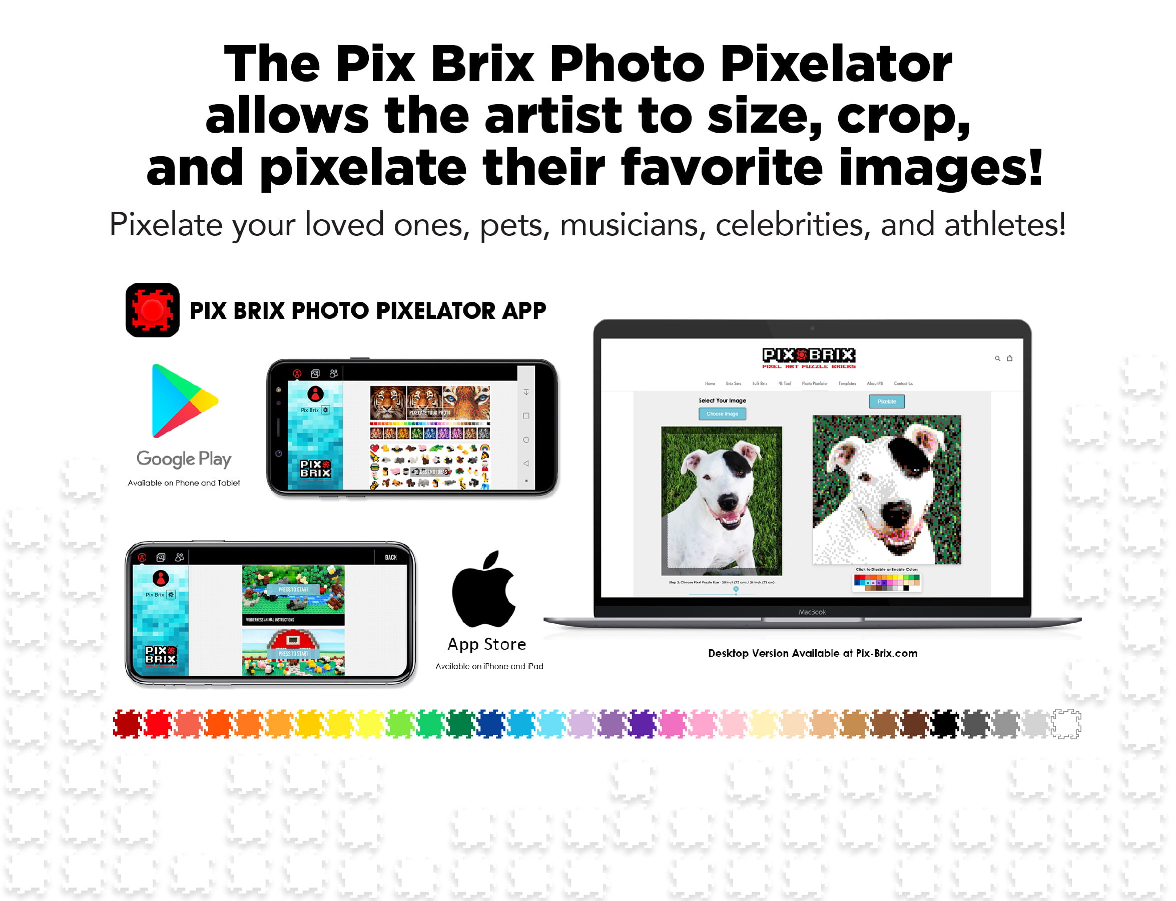 PBL1500 Light Color Palette – Patented Interlocking Building Bricks Light Series Pix Brix Pixel Art Puzzle Bricks – 1,500 Piece Pixel Art Kit 