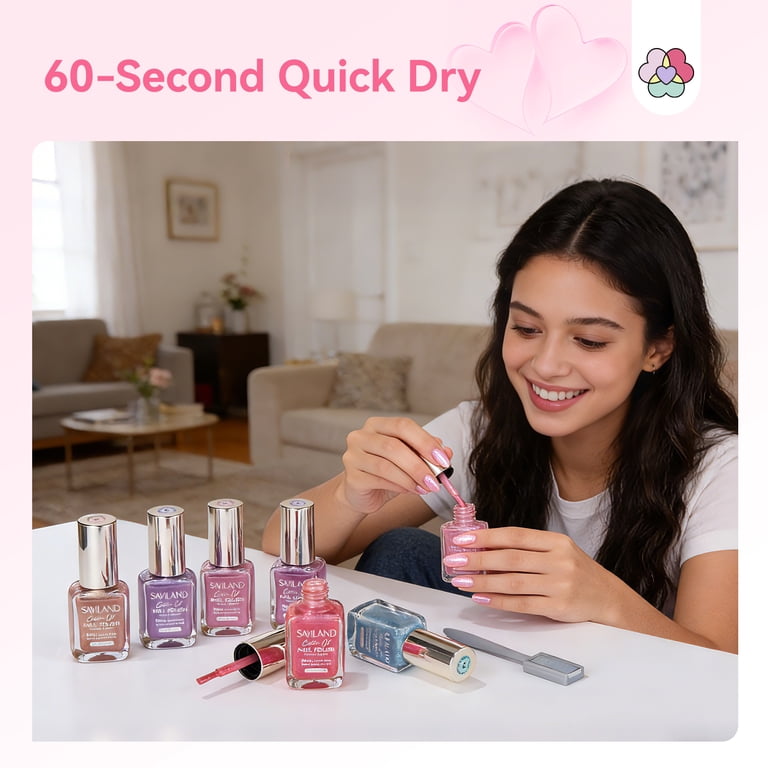 SAVILAND 6pcs Nail Polish Set: Quick Dry 6 Colors Cat Eye Nail