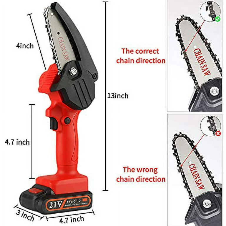 OneNTech MCS004 Mini chainsaw 6 inch cordless with 20 Ah Battery, Small  chainsaw for Branches Limbs Pruning & cutting, Mini chain Saws for Trees