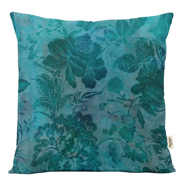 VargottamSquare Pillow Cover - Decorative Pillow Covers18x18 Inches,PrintedTeal BlueThemePillowcase, DecorativeSquareCushionCovers