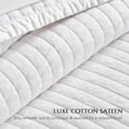 thumbnail image 4 of EVERGRACE Cotton Sateen Quilt Set Queen Size, Pre-Washed Cotton Channel Stitch Coverlet Bedspread, 3 Pieces Lightweight Soft Bedding Sets for All Season, with 2 Pillow Shams, Bright White, 4 of 8