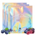 thumbnail image 1 of Glowiest Sweet Dreams Berry Plump Collagen Mask Juego de 3 mascarillas de gelatina de colágeno facial reafirmante e hidratante 79% colágeno elastina Ácidos hialurónicos Péptidos de ácido poliglutámico, 1 of 5
