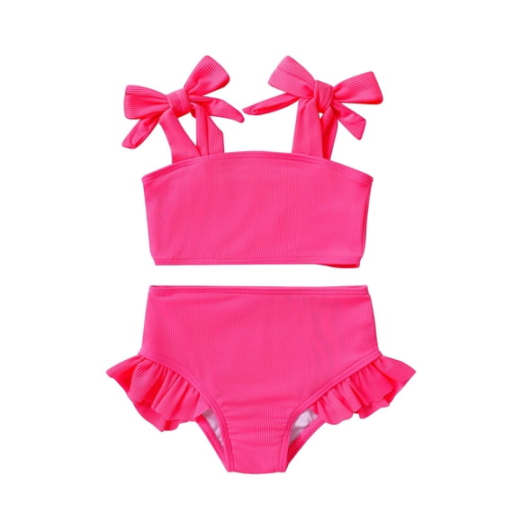 Traje de baño YOUNGER TREE para niñas pequeñas de dos piezas a rayas de 18 a 24 m