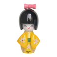 thumbnail image 1 of Figura de muñeca japonesa de dibujos animados en miniatura, pequeña escultura, figura de escritorio, geisha Amarillo B, 1 of 9