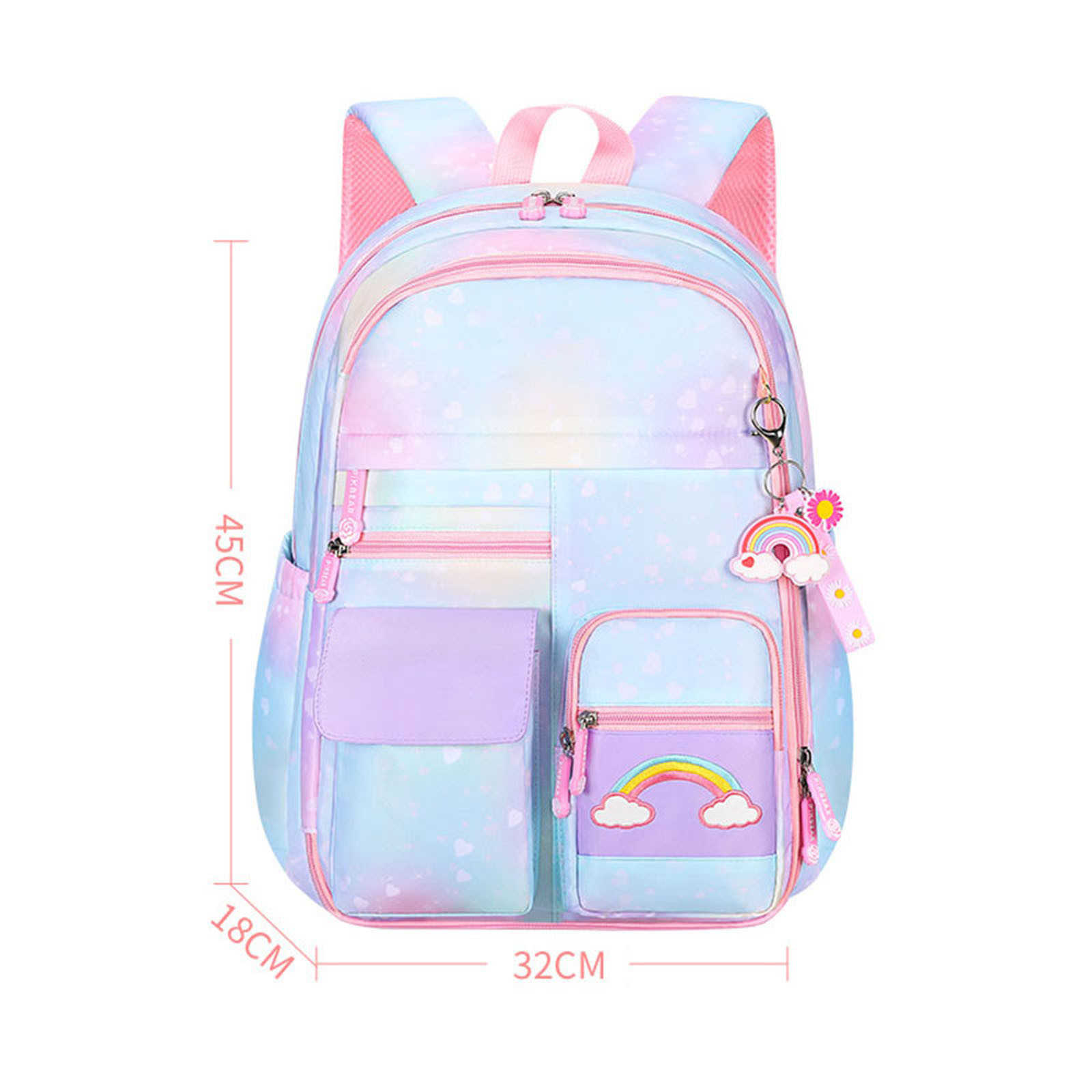 Mochila para la escuela, linda, ligera, gran capacidad, para primaria, para niños, azul S 4