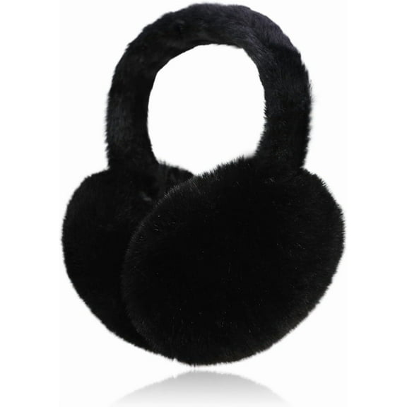 Ear Muffs for Winter Women Men, Adjustable Faux Fur Earmuffs, Fluffy Ear Warmers, Foldable Ear Warmer Earmuffs