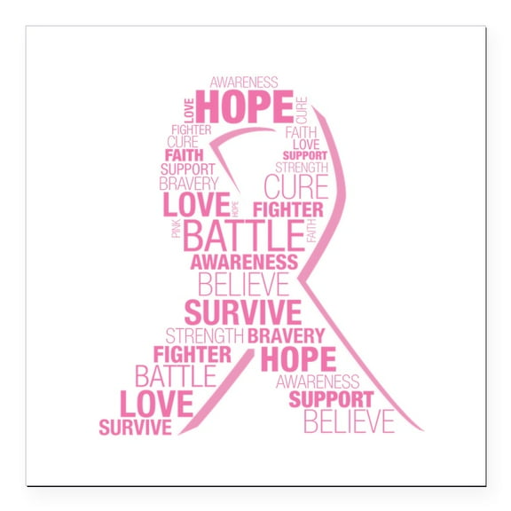 CafePress - Breast Cancer Ribbon Col Square Car Magnet 3 X 3 - Square Car Magnet 3" x 3"