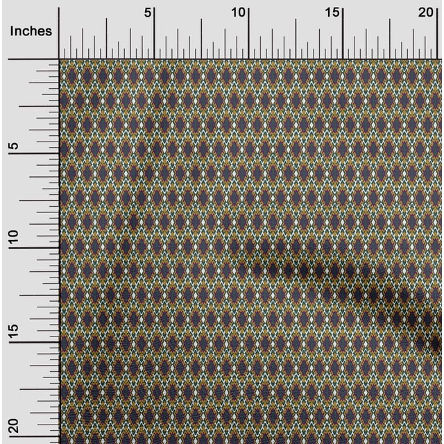 oneOone Polyester Lycra Fabric Ethnic Geometric Flame Stitch Print Sewing Fabric BTY 56 Inch Wide