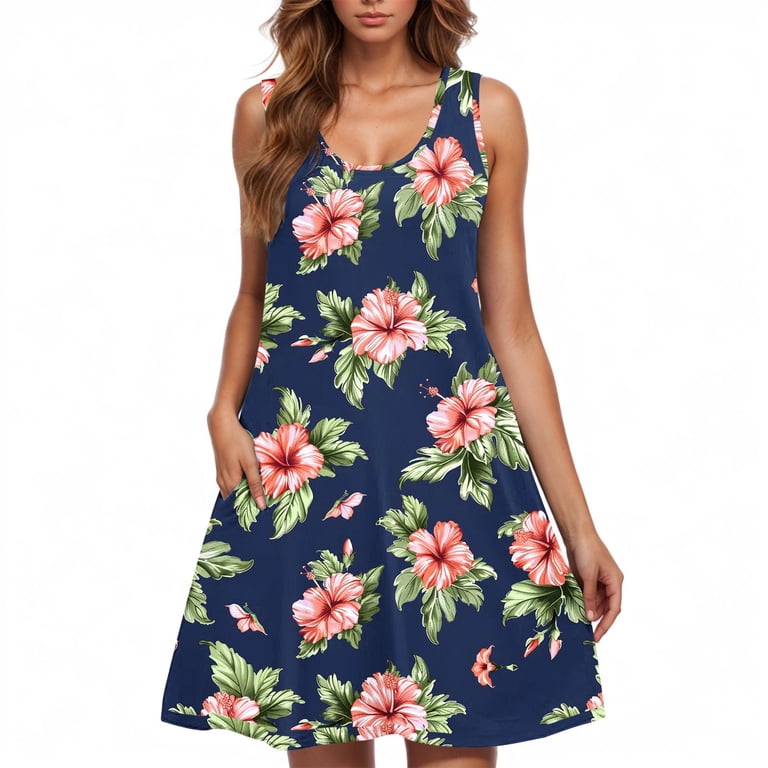 Ovbmpzd Spring Dresses for Women Multicolor Sleeveless Floral Mini Dress Dresses Womens Formal Dresses XL, Women's Ovbmpzd Spring Dresses for Women Multicolor Sleeveless Floral Mini Dress Dresses Womens Formal Dresses XL, Women's