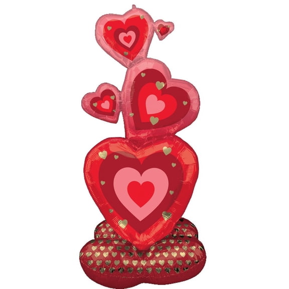 55" AirLoonz Stacked Heart Air Filll Mylar Foil Airloonz Balloon