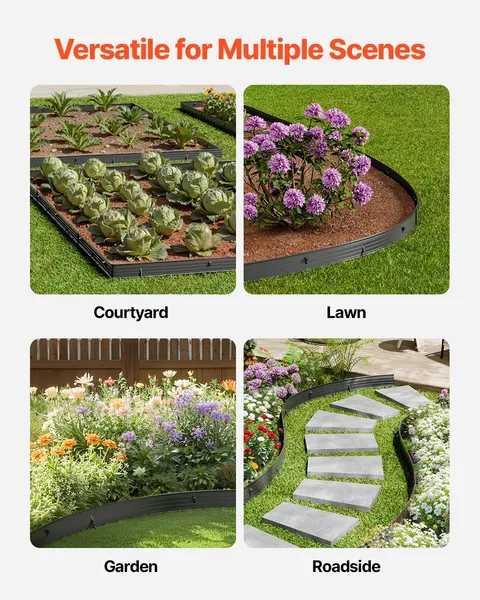 Metal Landscape Edging 8 Pack 72 Inch Rust Resistant Aluminum Alloy Bendable Garden Border Heavy Duty Lawn Edging Fence for Flower Bed Yard Pathway